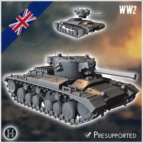 Valentine Mark Mk. X infantry tank - UK United WW2 Kingdom British England Army Western Front Normandy Africa Bulge WWII D-Day by Hartolia Miniatures