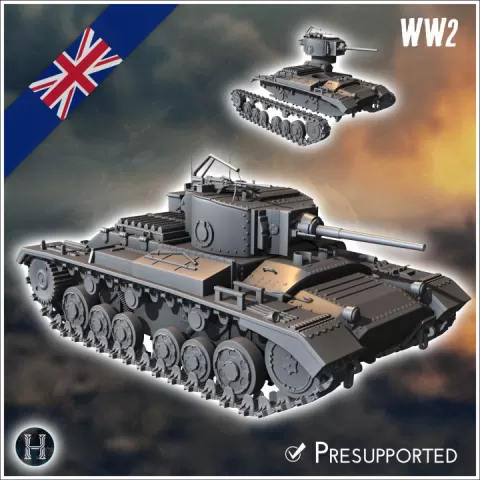 Valentine Mark Mk. III infantry tank - UK United WW2 Kingdom British England Army Western Front Normandy Africa Bulge WWII D-Day by Hartolia Miniatures