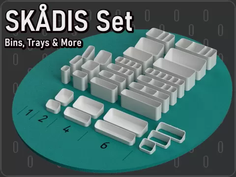 IKEA SKÅDIS Ultimate Bin, Tray & Hanger Set