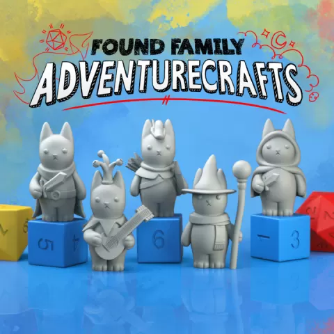 Peanut Cats! Bundle of 5 Cute & Simple Adventuring Cats (Fighter, Ranger, Bard, Wizard, Rogue) by Found Family Adventurecrafts