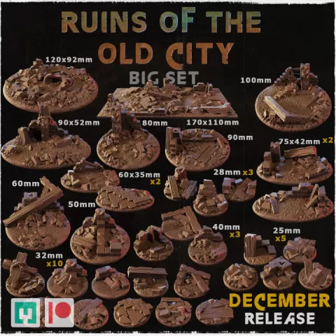 Ruins of the old city - Bases & Toppers (Big Set+) by Zabavka Workshop