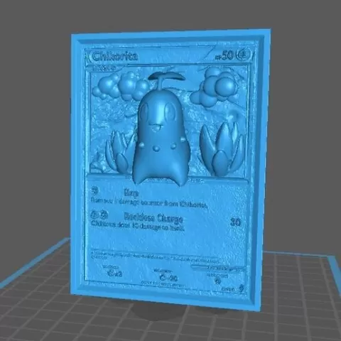 Chikorita 3D Pop Up Card - Pokémon Fan Art STL | Ideal for FDM/Resin