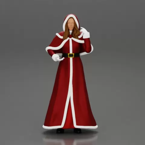 Miss Santa Claus Dress with and without boat by 3DGeschaft Miniatures Figures