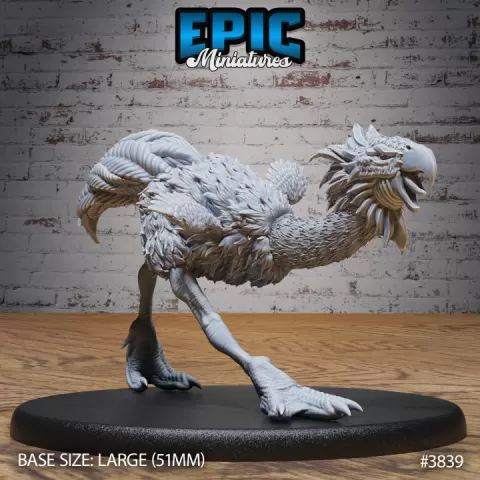 Terror Bird Classic Angry / Raptor Feathered / Wild Animal / Giant Chicken / Ancient Predator / New World Encounter by Epic-Miniatures