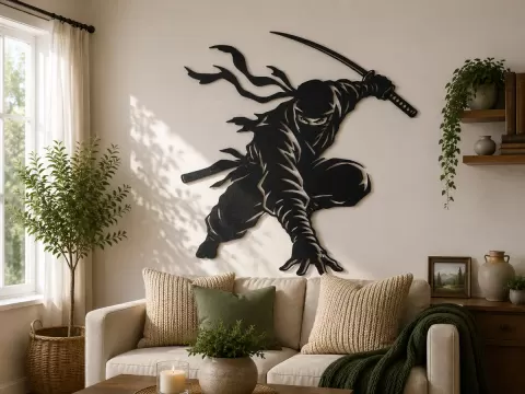 Ninja Warrior 2D Wall Art.stl