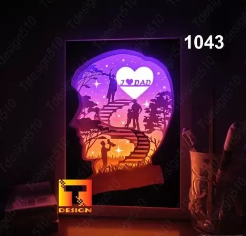 Love Dad light box (shadow box) - tecnoculebras