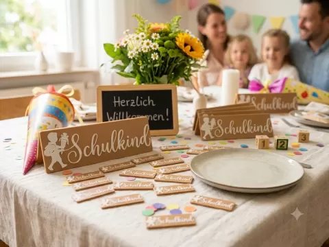 Schulkind - Tischdeko - Schild - Aufhänger