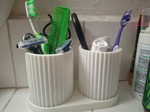 Ribbed Desk & Bathroom Organizer Set
