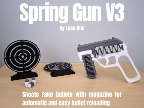 Spring Gun V3 - Shoots fake bullets with magazine
