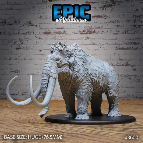 Mammoth / Arctic Elephant / Tusked Ice Beast / Snow Creature / Frozen Mount Animal / Norse Encounter by Epic-Miniatures