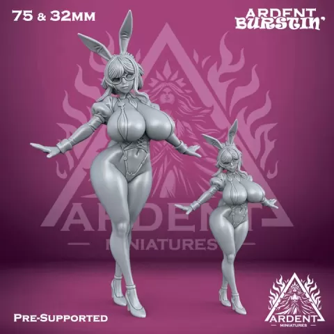 Shizuru Bunny Girl + NSFW, 75 and 32 mm, Ardent Burstin' #022 by Ardent Miniatures