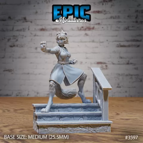 Cat Girl Monk Punch / Feline Beast / Catfolk / Preist / Sword Master Animal / Predator Samurai / Shaolin Warrior / Iron Fist Encounter by Epic-Miniatures