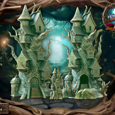 Pixie Village Dice Tower - SUPPORT FREE! by FatesEnd