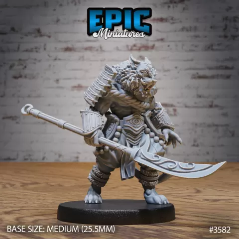 Tiger Folk Samurai Spear / Predator Cat / Catfolk / Feline Beast / Sword Master Animal / Shaolin Warrior / Iron Fist Encounter by Epic-Miniatures