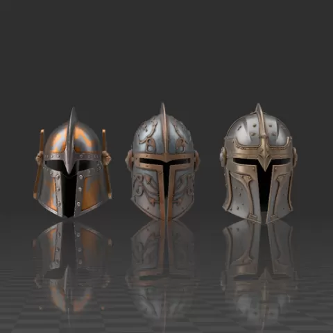 ⚔️ LEGACY OF STEEL - Set of 3 Ancestral Helmets | STL Pack