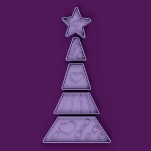 Cortantes + Sellos de arbol de navidad para armar por partes - Crafteros