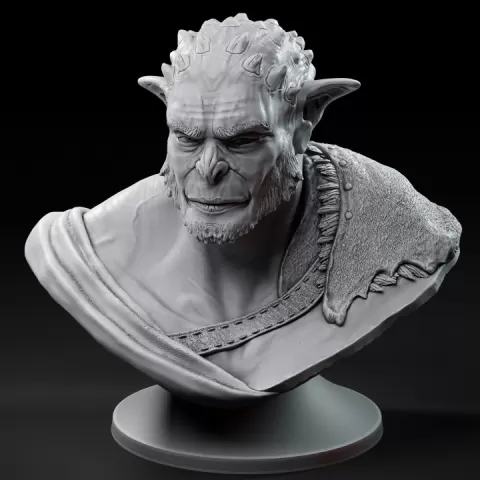 Ice Troll Bust pre-supported by Safehold