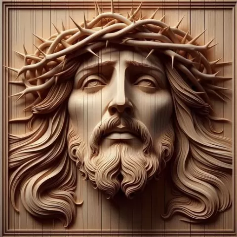 Jesus. Jesus Christ. Christ. Bas-relief for CNC wood carving. Bas-relief for CNC wood carving. M4