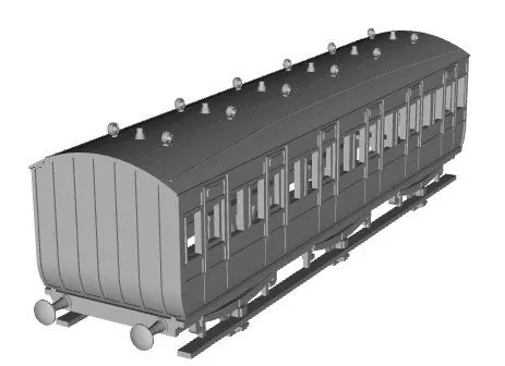 GER 6W ALL THIRD COACH 1/87 scale