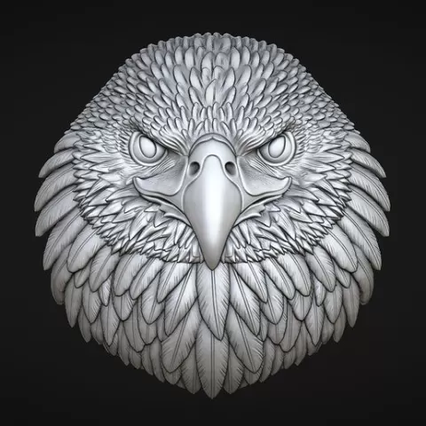 Eagle Head Bas Relief 3D Model