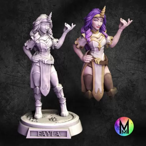 Female Warlock - Fayla the Female Warlock ( Human Female Warlock ) by Moonlight Minis- Christine Van Patten