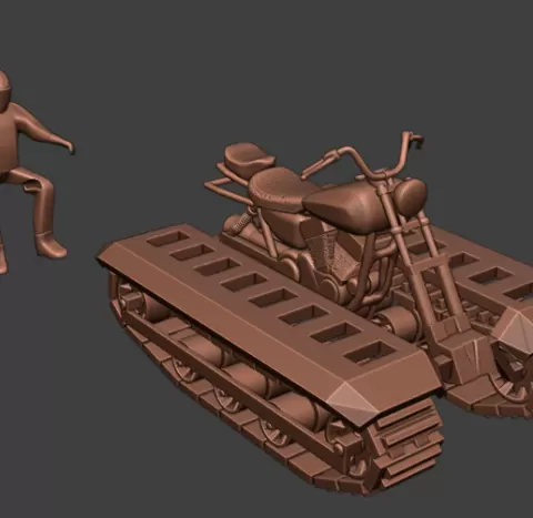 Gaslands Treaded Cycle with Biker