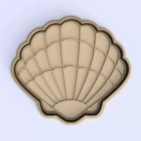 Seashell cookie cutter and stamp - Crafteros