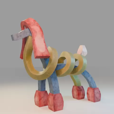 Ribbon Dog Sculpture