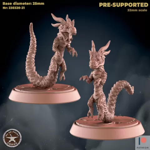 Dragon serpent Hatchling Two Models by My3DPrintForge
