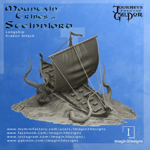 Longship Kraken Attack by Imagin3Designs