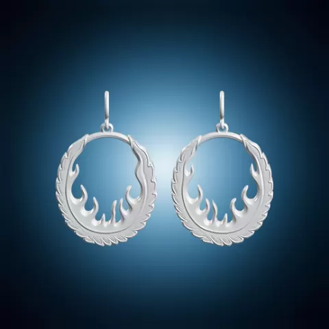 Phoenix Flame Hoop Earrings 3D Print Model