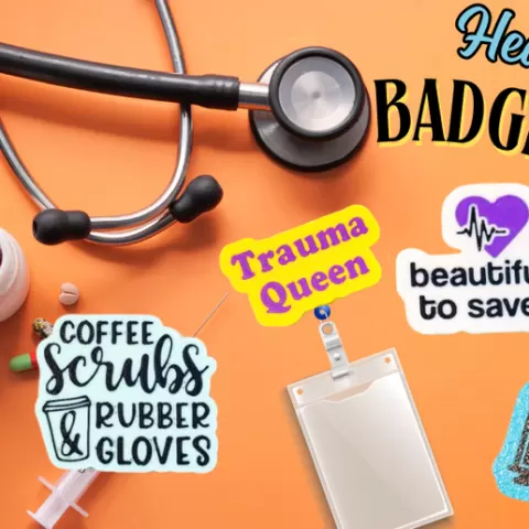 Healthcare Badge Swag!! Lanyard Reel Covers-- GREAT Nurse/EMT Gifts!!