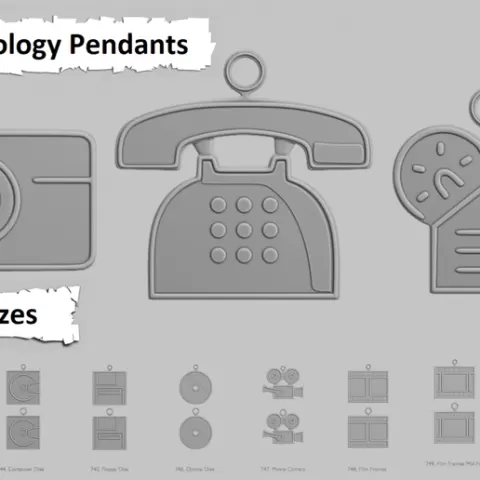 🖥️ Technology Pendants – Original Blend STL Collection 📡