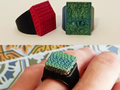 CUSTOMIZABLE SIGNET RING & CUSTOMIZABLE GEOMETRIC RING