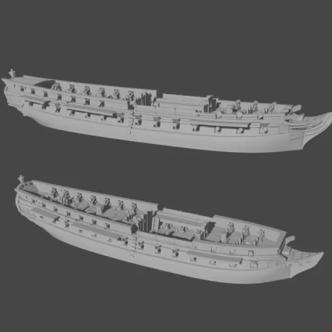 French Virginie-class 5th rate (2-PACK) (40 guns), 1794-1884 & Blender Exporter, AOA-FR-4 by Turner Miniatures