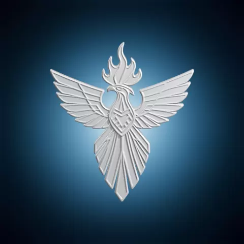 Art Deco Phoenix Brooch 3D Print Model