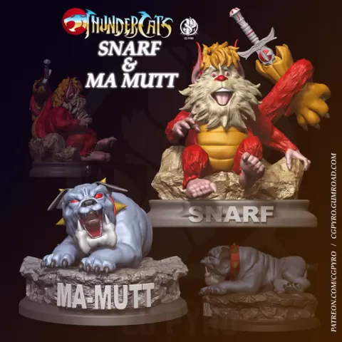 Ma Mutt and Snarf Thundercats STL 3d printing fanarts by CG Pyro collectibles