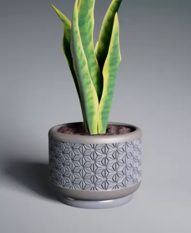 Planter Pot Asanoha with Rounded Base