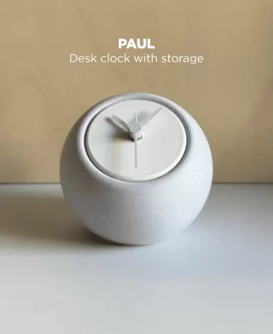 Paul, desk clock with secret compartment.