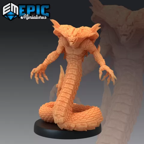Cobra Folk / Serpent Warrior / Serpentfolk Soldier / Sand Snake / Dune Reptile / Desert Encounter by Epic-Miniatures