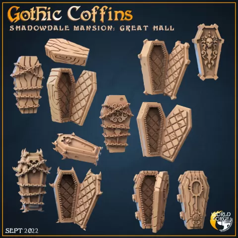 Gothic Coffins Set by Embernell Studio