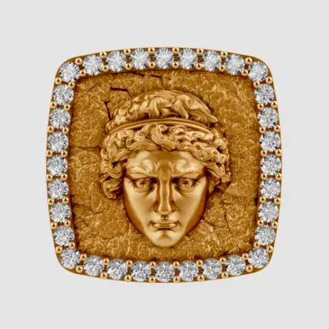 Greek face ring