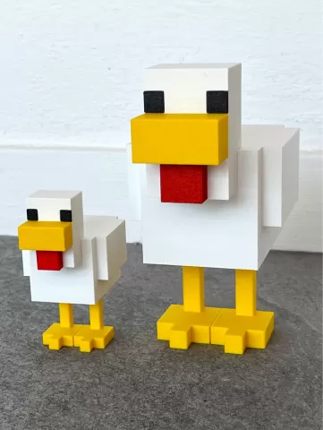 Minecraft Chicken prop 2 sizes + hat