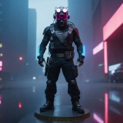 Cyberpunk Field Engineer - 3D Printable Character Figure