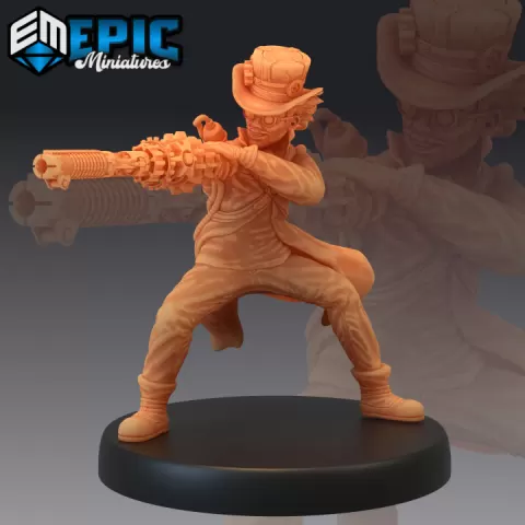 Prof. Felix Fortune Arm Gun / Male Human Doctor / Steampunk Tech Character by Epic-Miniatures