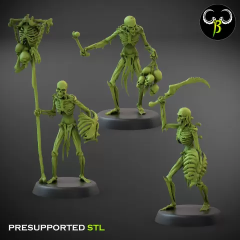 Flesh Skeleton leader Set by ClayBeastCreation