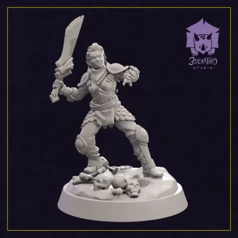 Shoga - Half Orc Fighter by 3DeRatopsStudio