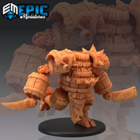 Barrel Construct Cleaver / War Machine / Steampunk Tech Battle Robot by Epic-Miniatures