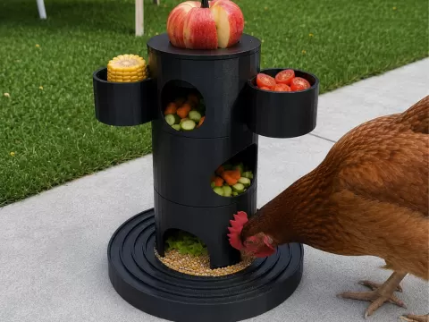 Chicken Snack Tower – Interactive Treat Feeder