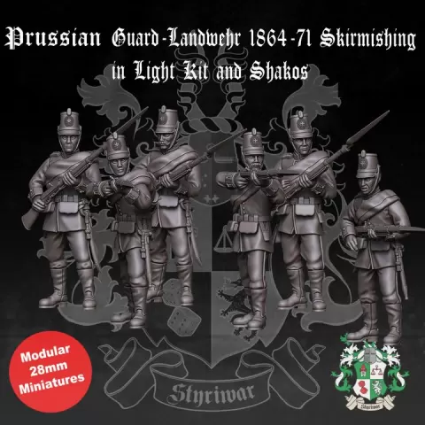 Prussian Guard-Landwehr (Gardelandwehr) 1864-71 Skirmishing in Light Kit and Shakos by Styriwar